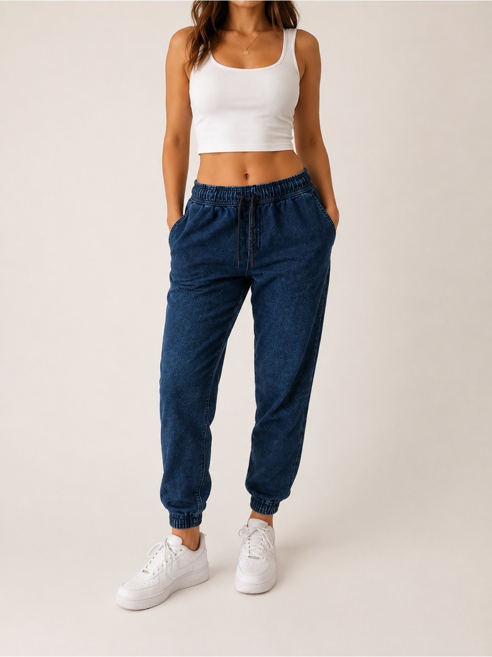 Hollister Denim-Look Jogger Pants